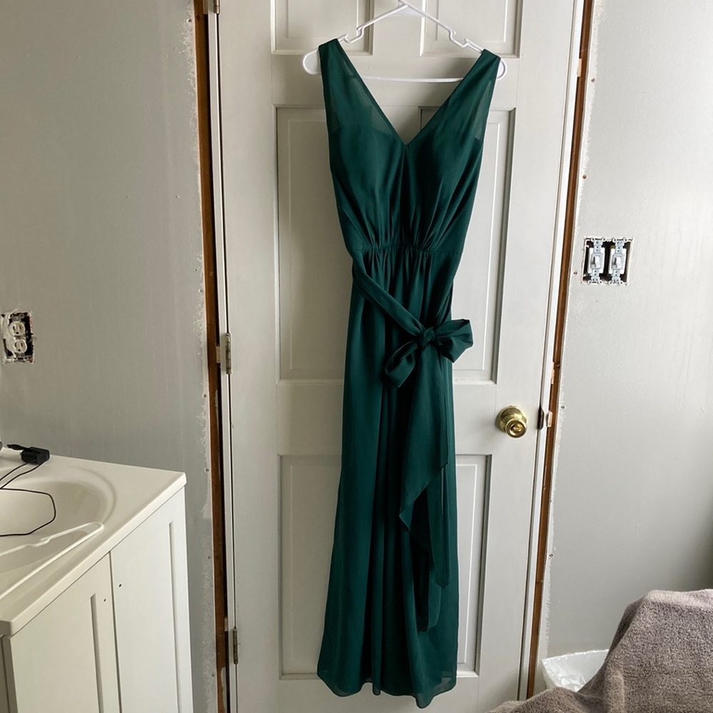 JB Dark green bridesmaid prom maxi dress